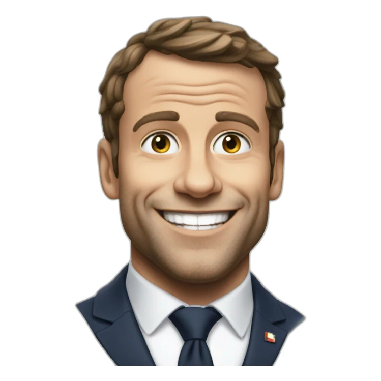 happy muscular macron sticker