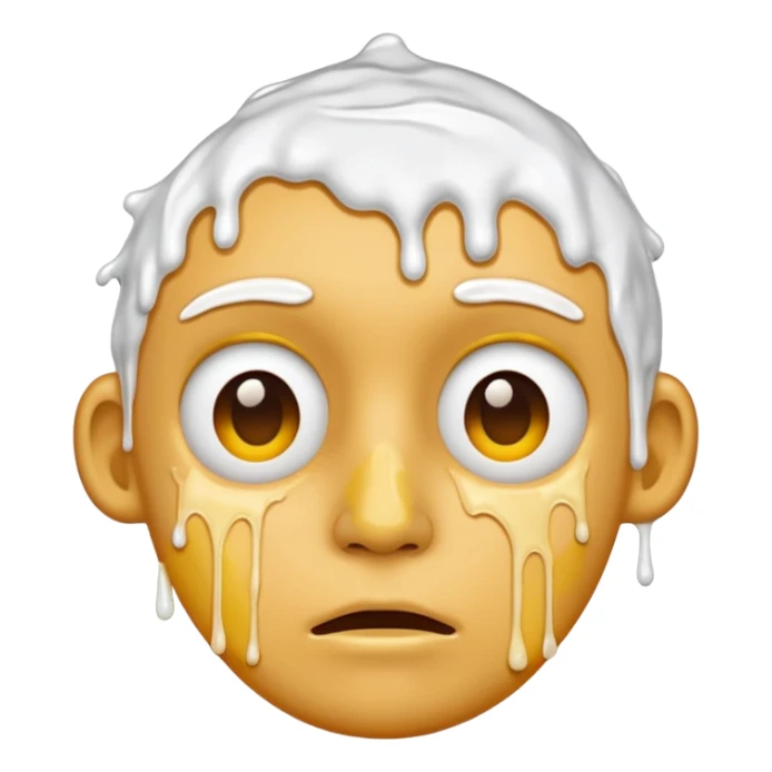 messy glue on face sticker