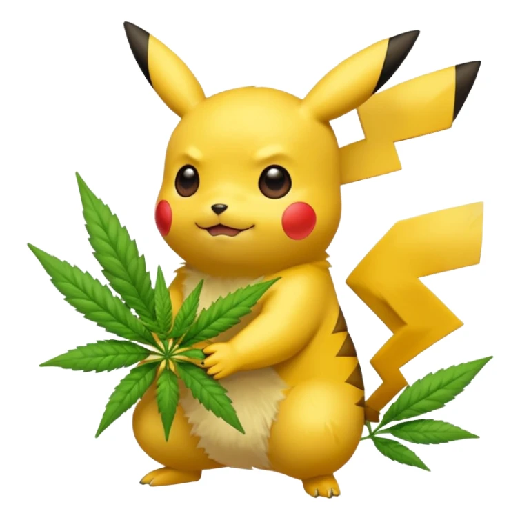 Pikachu and weed sticker