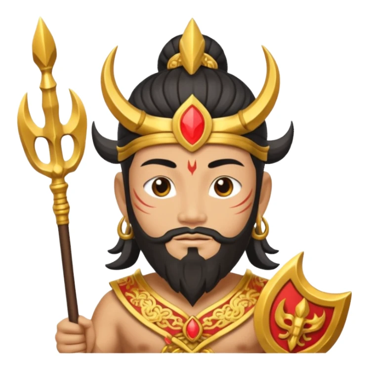 chinese god with Poseidon trident sticker