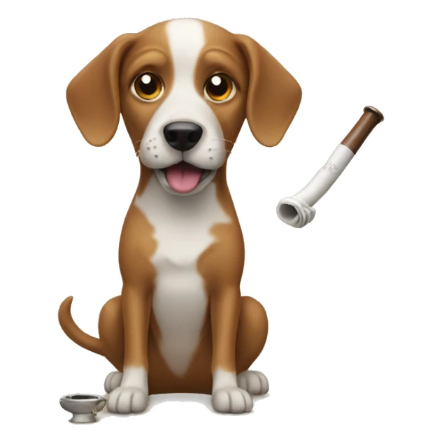 Dog eating pipe sticker