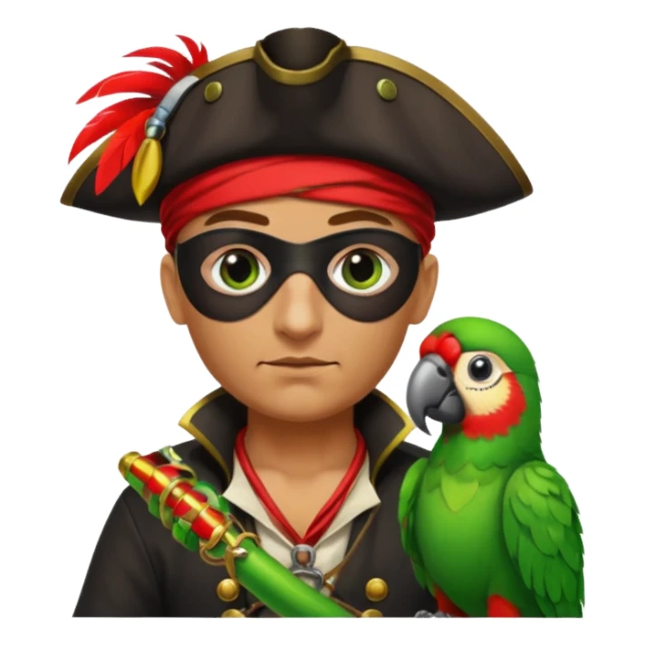 pirate and parrot sticker