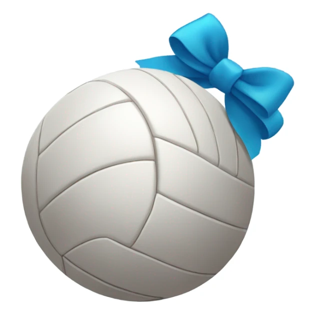 Volleyball with a small blue bow sticker
