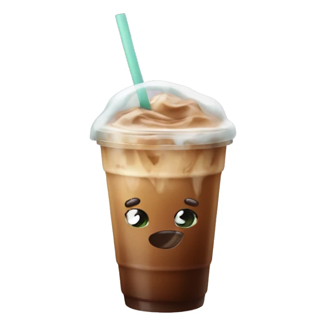 Iced coffee with bow sticker