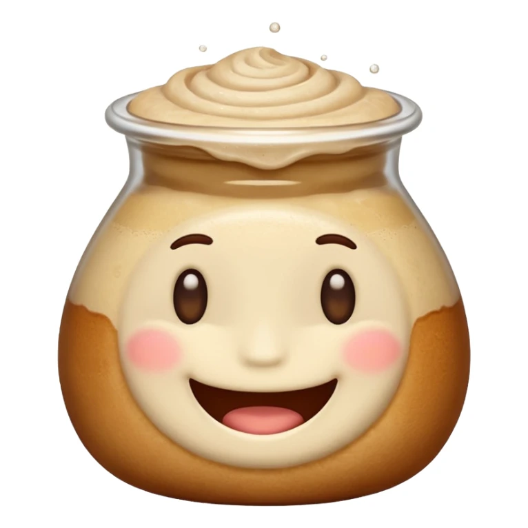 Sourdough starter emoji with face sticker