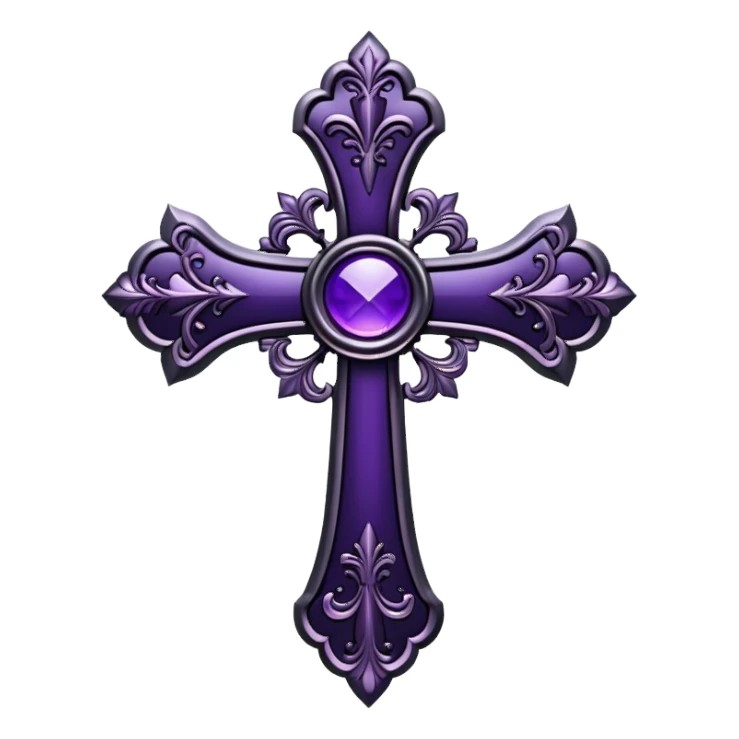 black gothic cross dark purple sticker