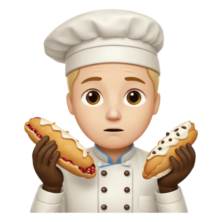 SAD SAD crying overworked pastry chef with cannoli sticker