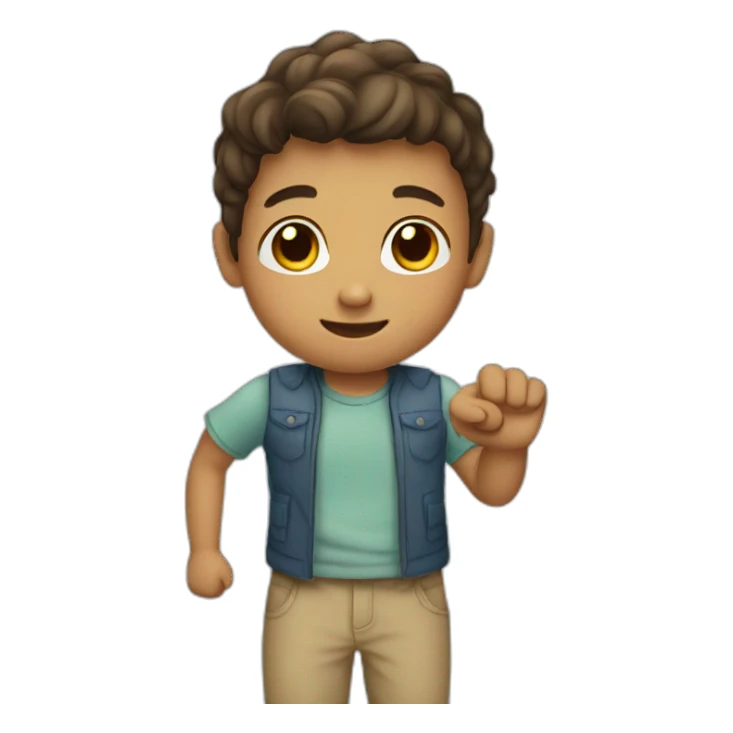 A boy who shakes his hand sticker