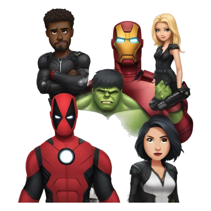 Hulk wakanda deadpool iron man black widow sticker