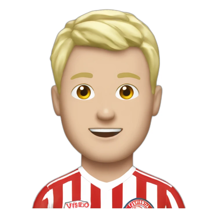 psv player kicking blonde sticker