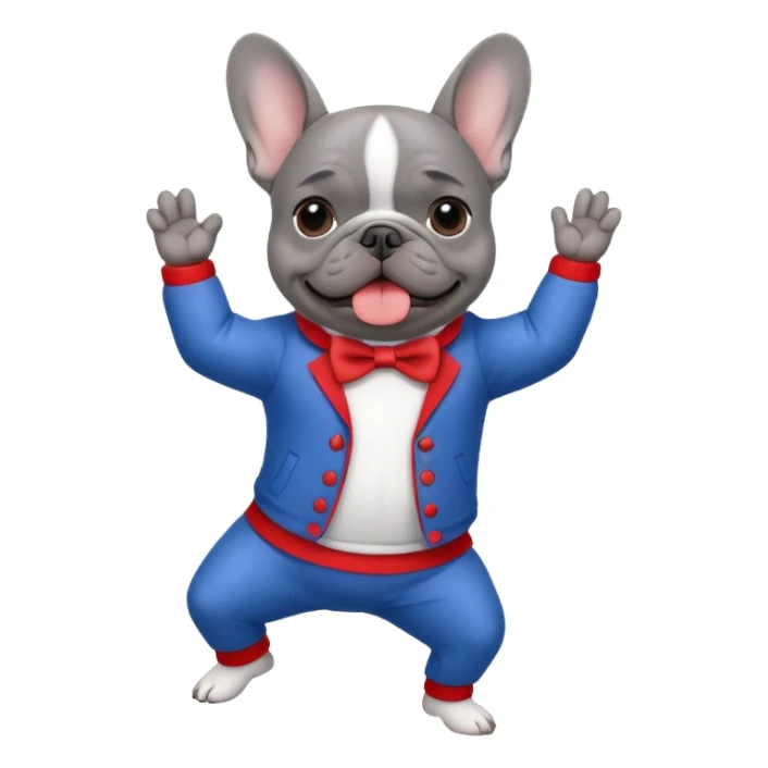 Gray Frenchie Memorial Day dancing sticker