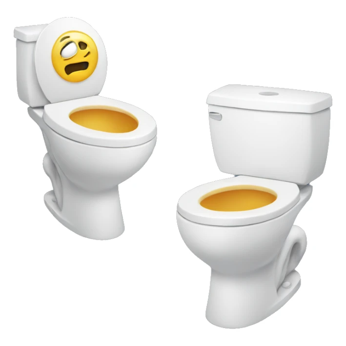 Toilet with face  sticker