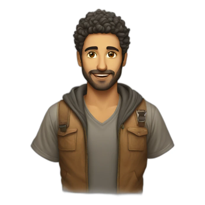 Man with a Simorgh T-shirt  sticker