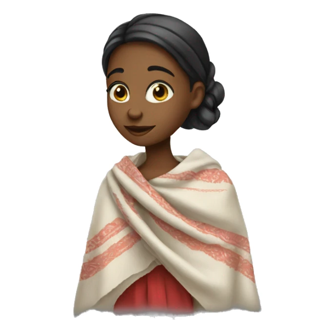 girl with shawl sticker
