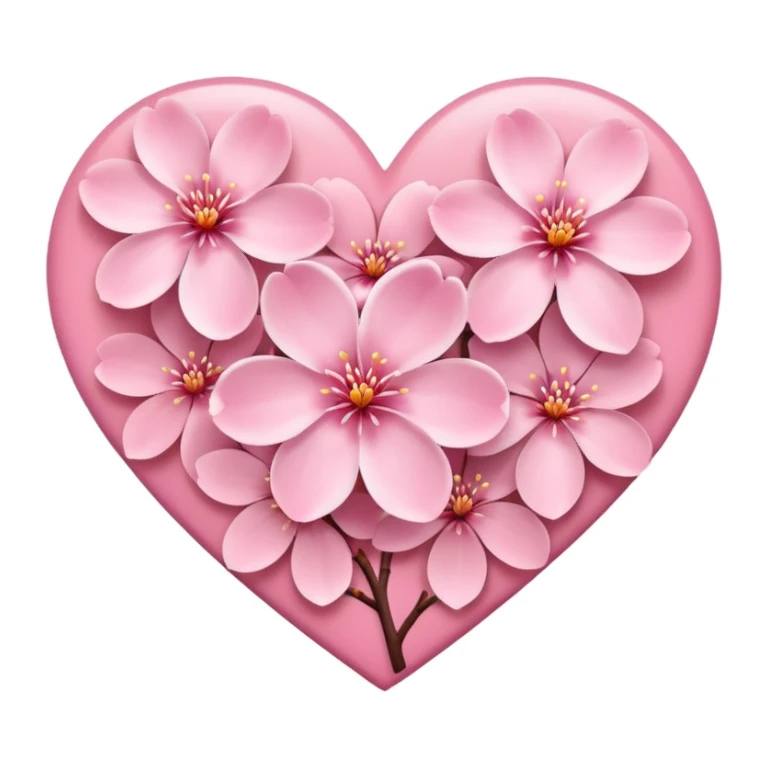 sakura flower inside a heart sticker