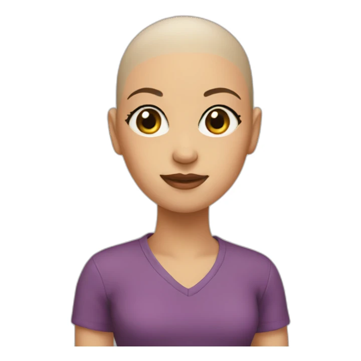 A girl with bald head sticker