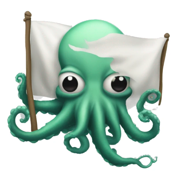 A kraken holding a white banner sticker