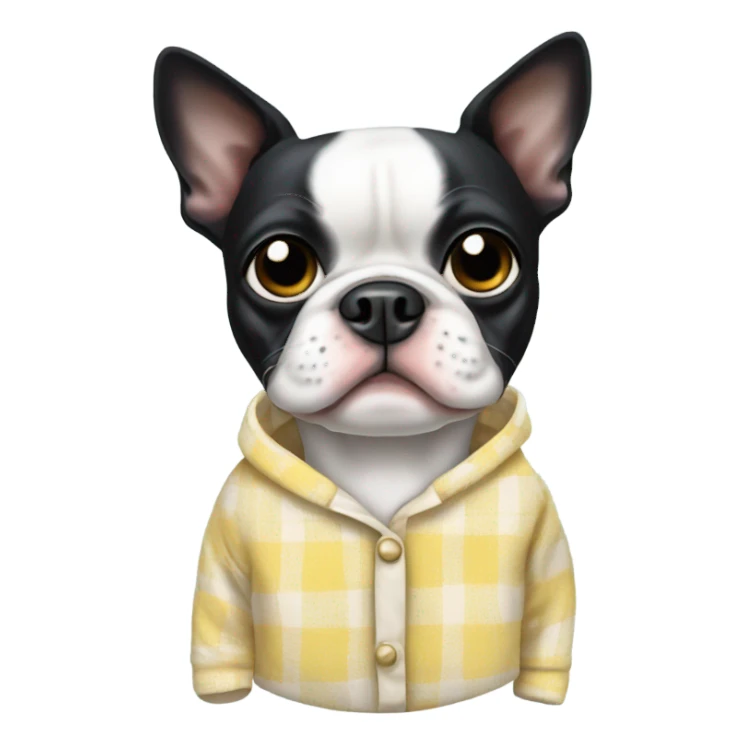 Boston terrier wearing pajamas sticker