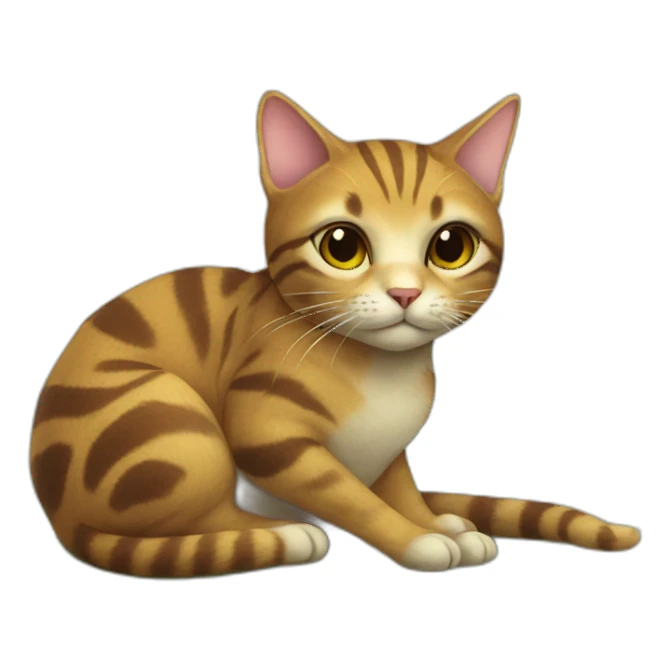 Cat on tortle sticker