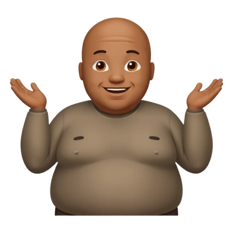 Fat black bald guy shrugging sticker