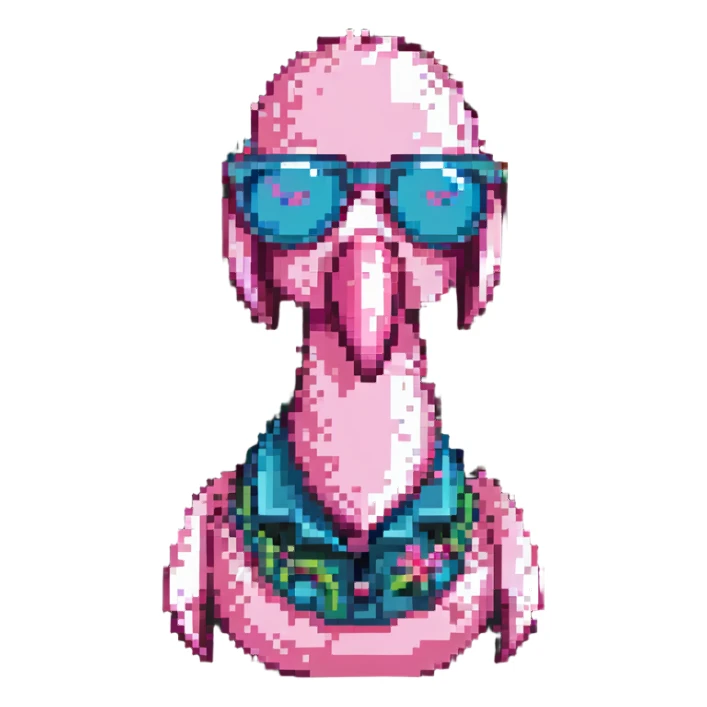 flamingo with sunglasses sticker