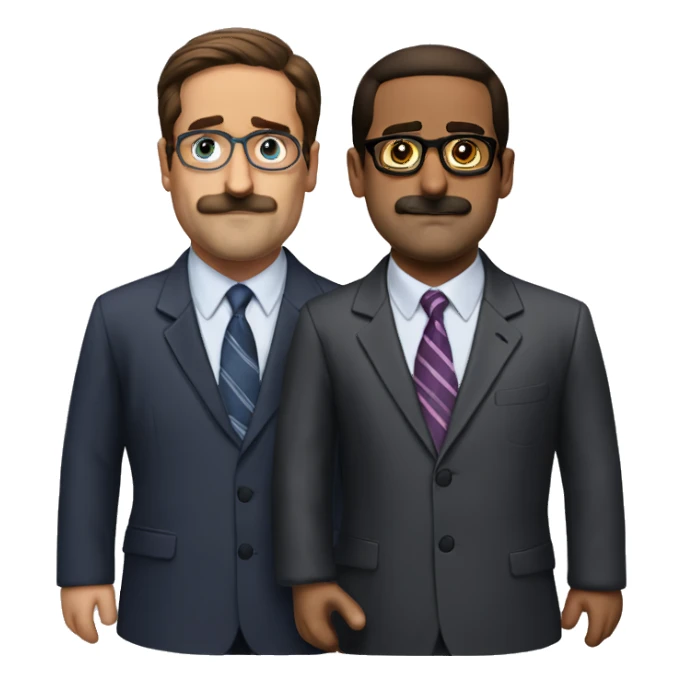 michael scott with mustache and glasses sticker