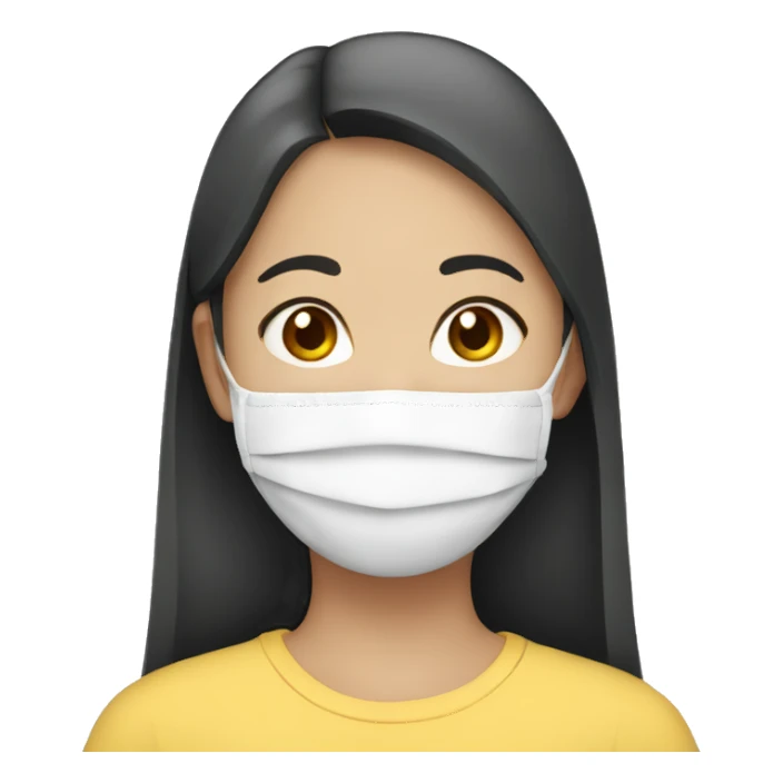 Asian girl with facemask sticker