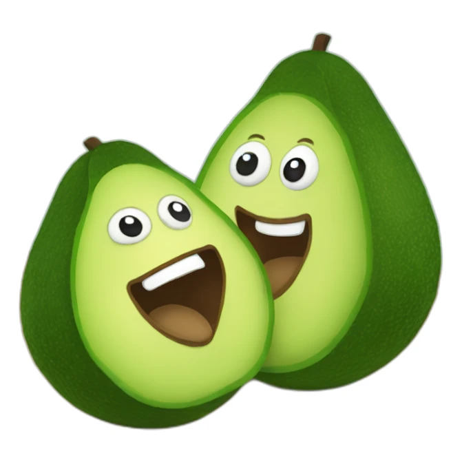 Fluffy stuffed avocados are having a dance battle. sticker