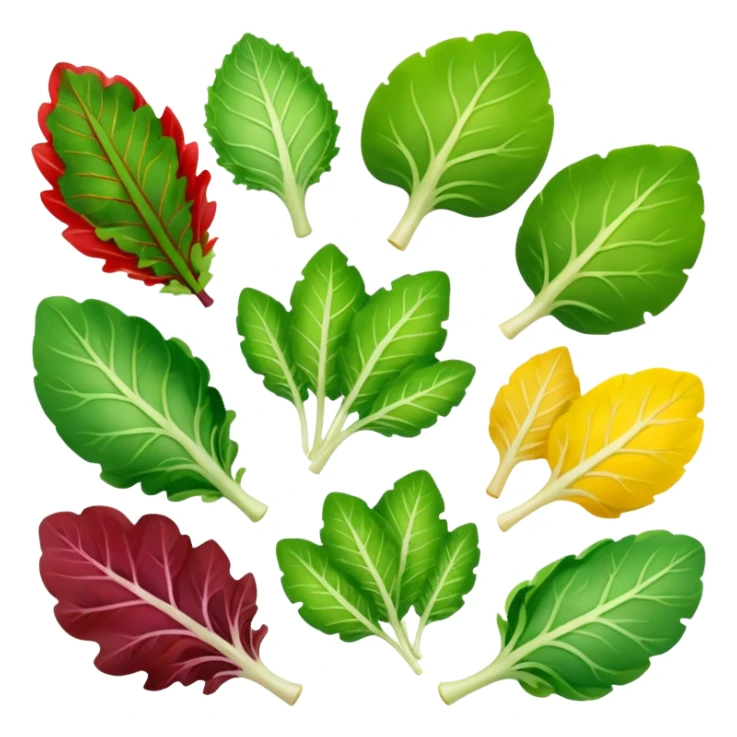 different salad leaves different colors  sticker
