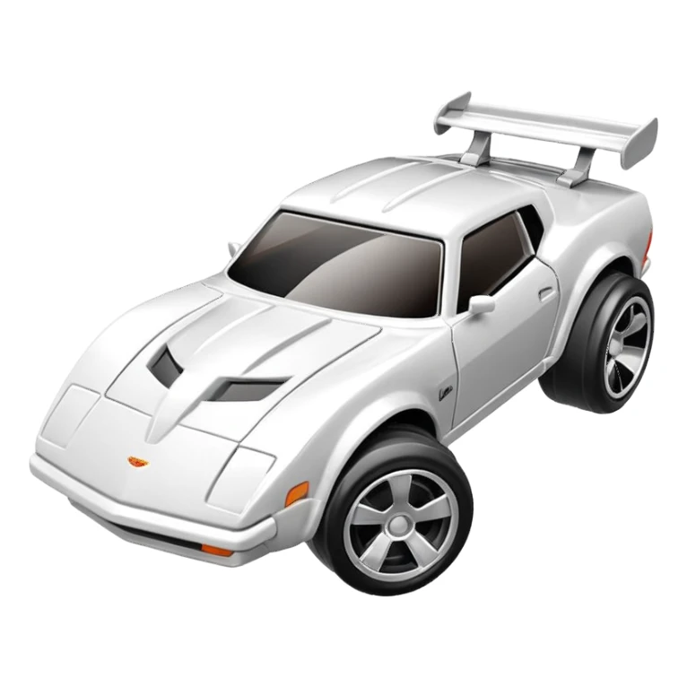 Машинка HotWheels белого цвета в классической упаковке HotWheels. sticker