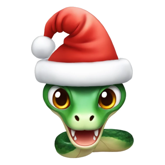 cute snake with christmas hat sticker