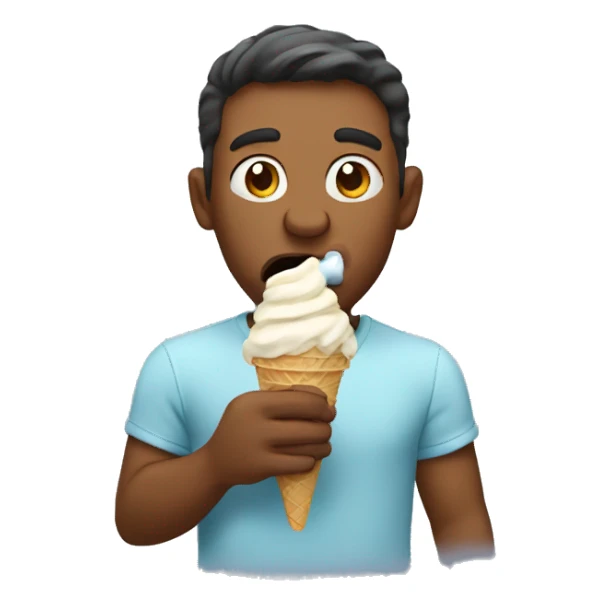 man eating ice cream melting sticker