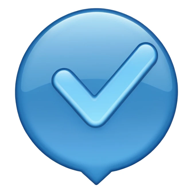 Verified just blue color tick mark  sticker
