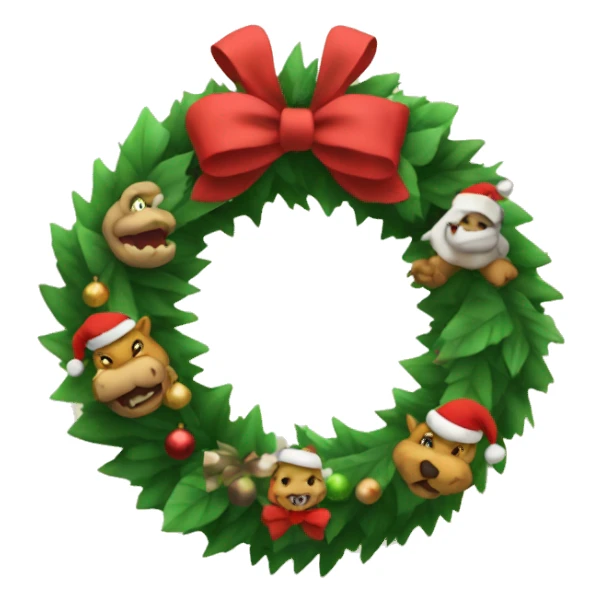 Christmas wreath with beige bowser  sticker