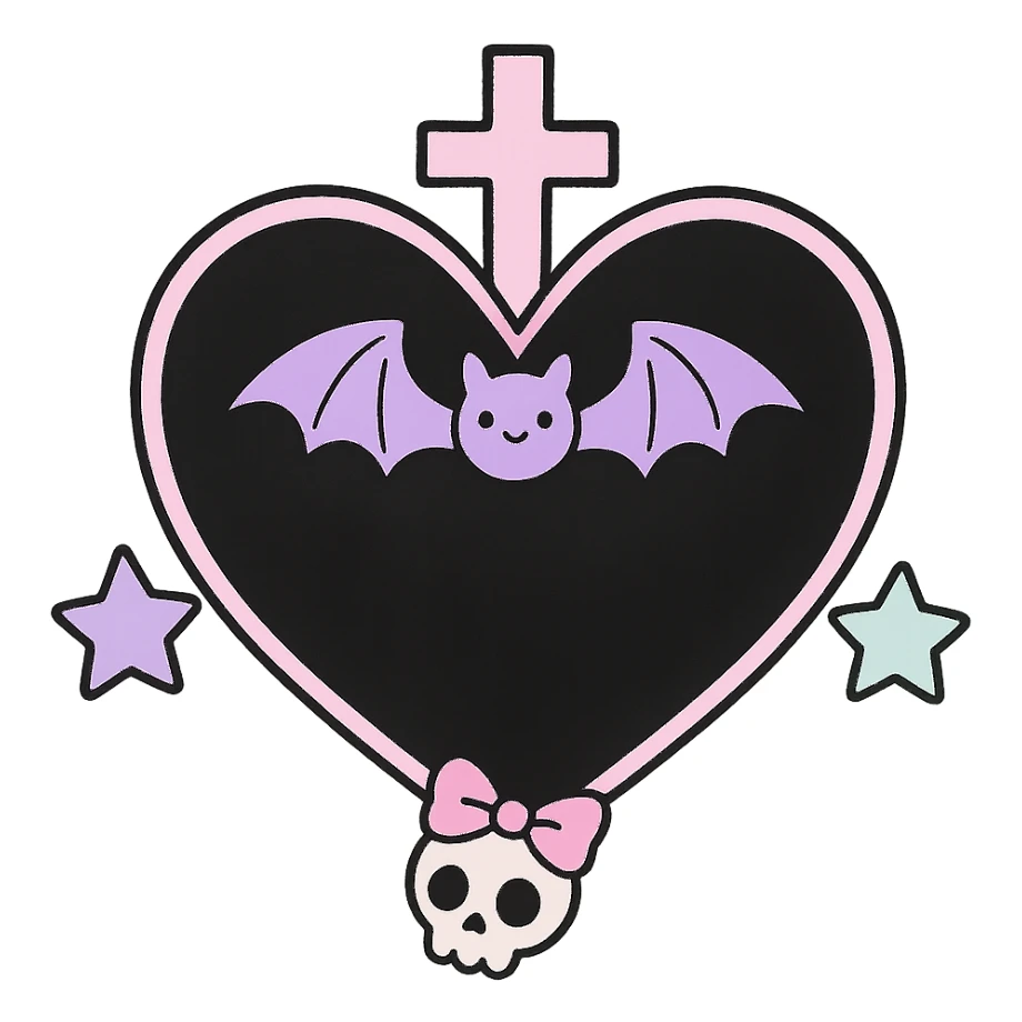 pastel goth black object remove background sticker