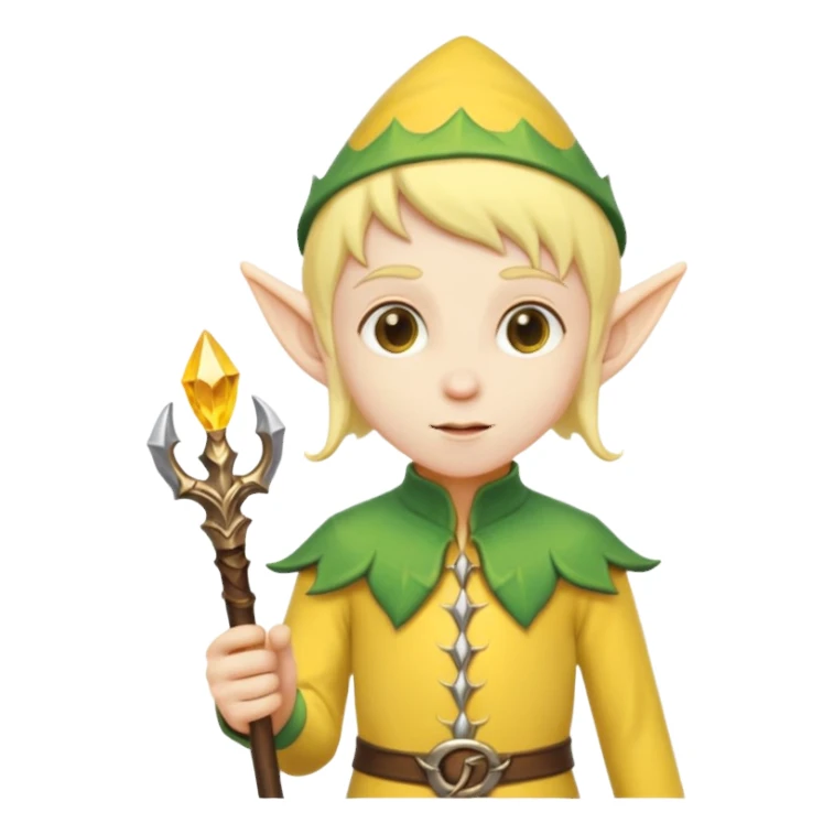 yellow elve with staff sticker