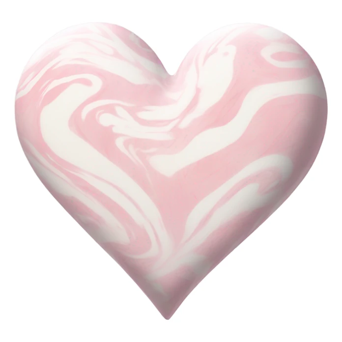 White and light pink marbled heart sticker