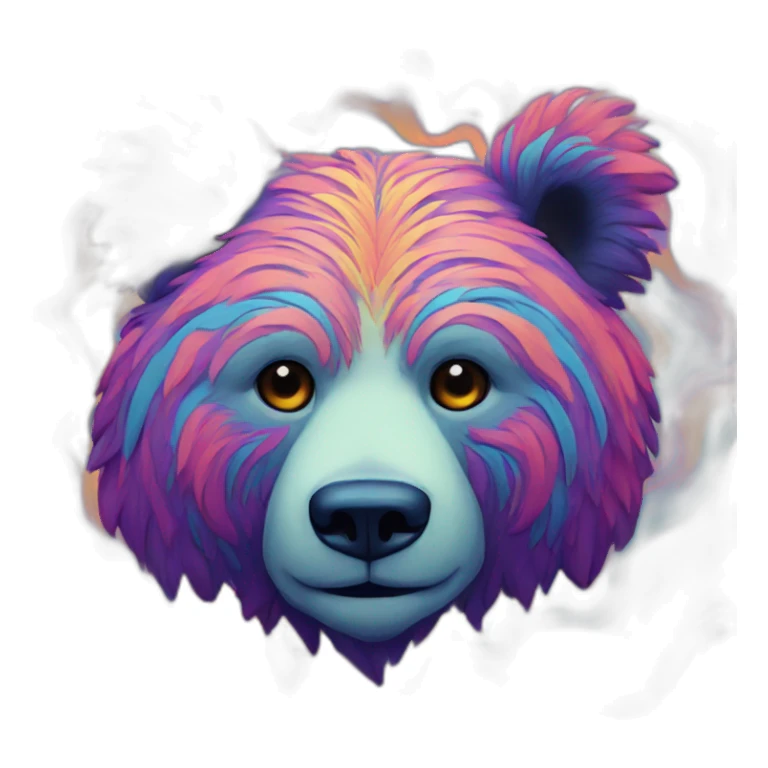 psychedelic bear sticker