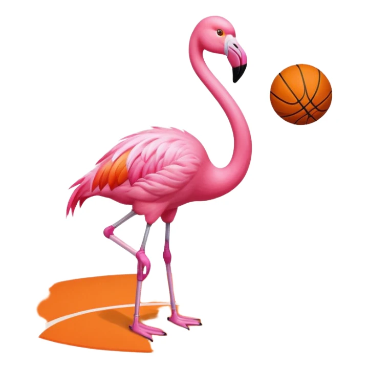 Flamingo basketball  sticker