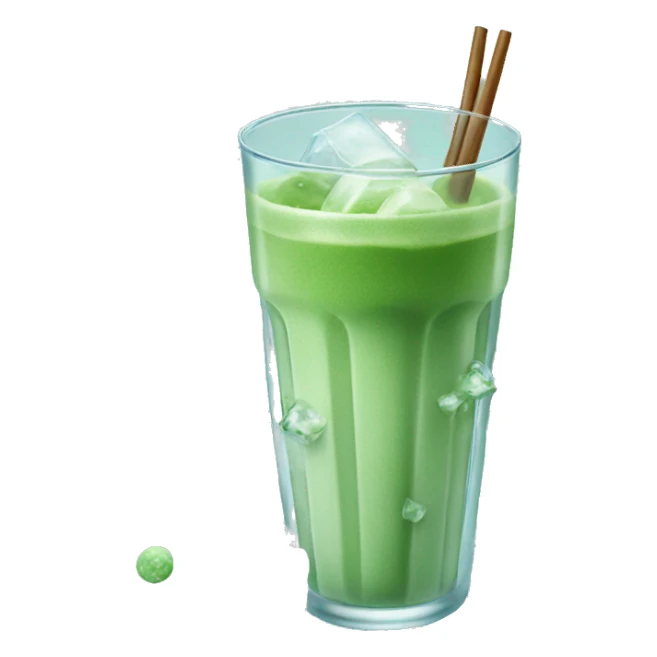  ice matcha with ice cubes sticker