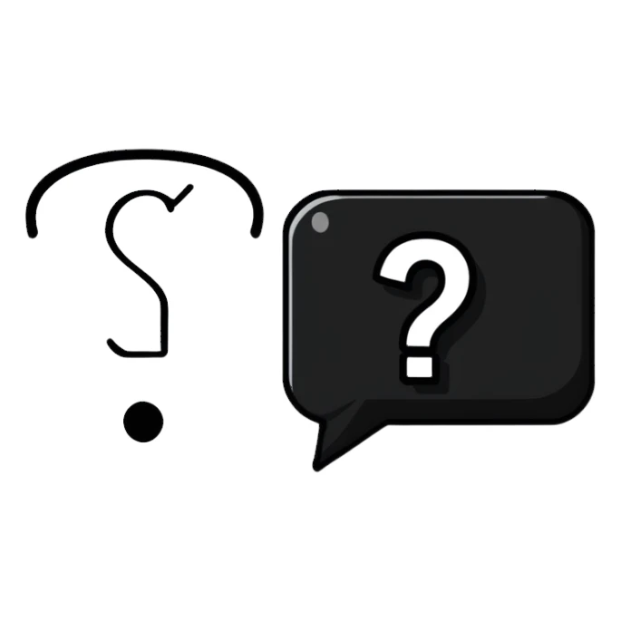 question mark in a speech bubble sticker