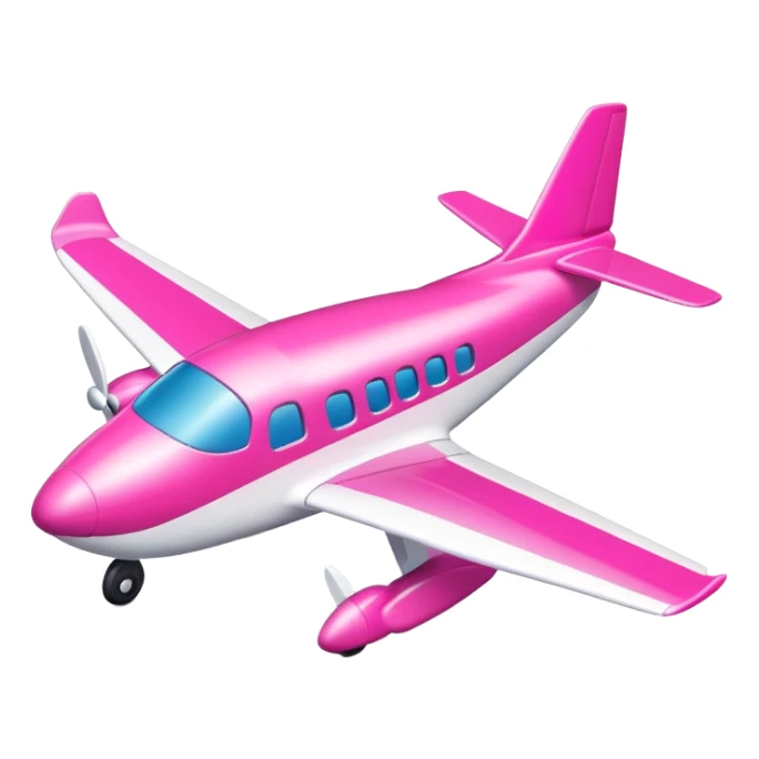 Pink and white mini airplane  sticker