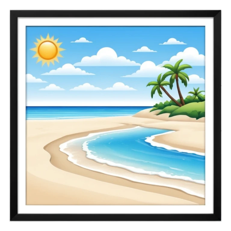 playa paisaje sin cuadros  sticker