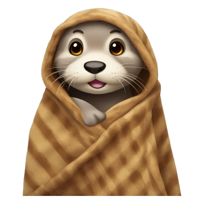 otter in blanket sticker