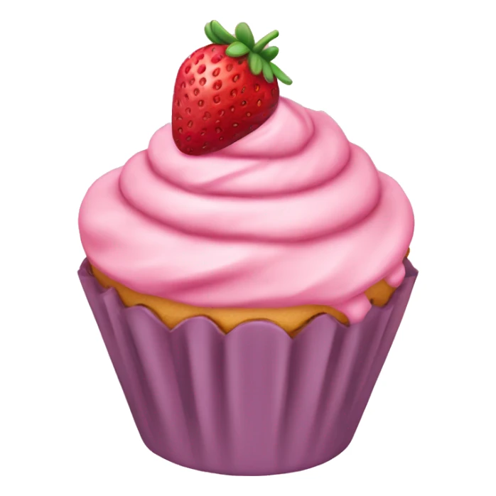 birthday pastel pink strawberry capcake  sticker