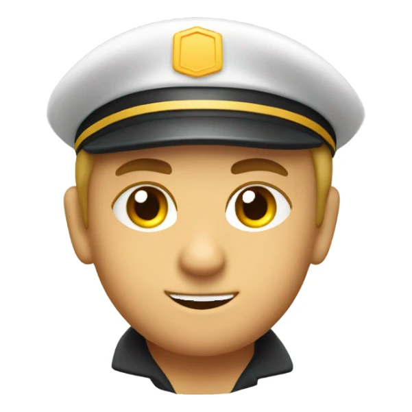 caucasian train conductor with flames sticker