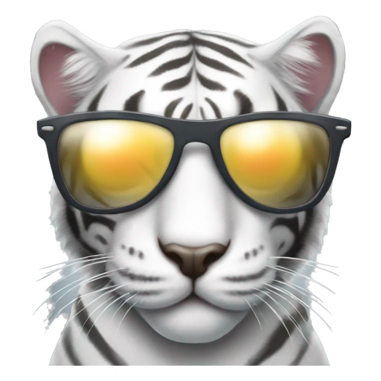 cool grey and white tiger cat with sunglasses sticker