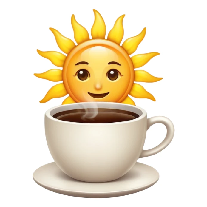 Sun and coffee sticker