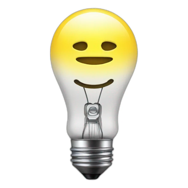 Smiley + light bulb sticker