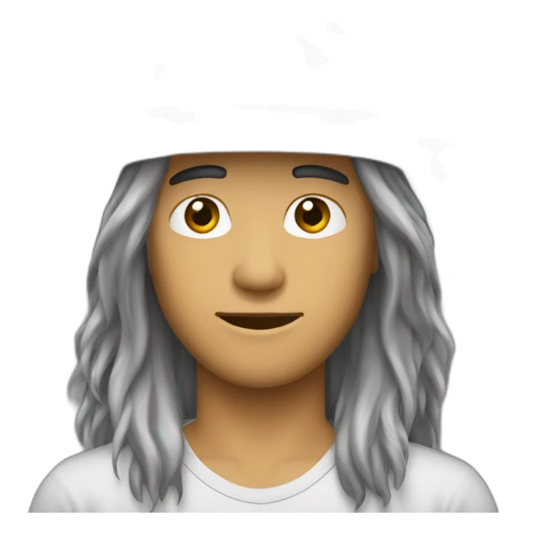 indonesian-guy-long-hair-with-hat sticker